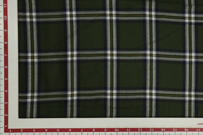 Precut of 2 Meters of Multicolor Checks Yarn Dyed Twill Rayon Fabric