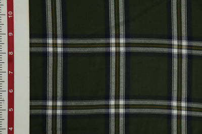 Precut of 2 Meters of Multicolor Checks Yarn Dyed Twill Rayon Fabric