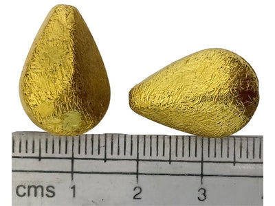 Golden Oval Zari Acrylic Beads