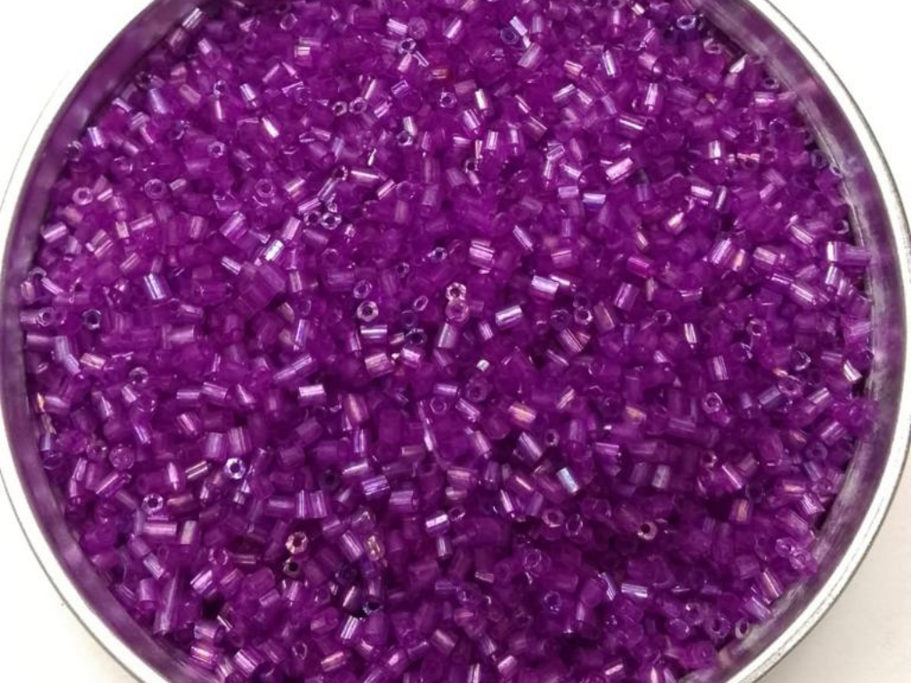 Dark Purple Lustre 2 Cut Glass Seed Beads- 2 mm