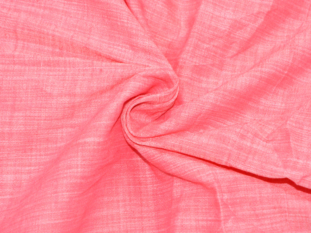 Pink Plain Cotton Khadi Fabric