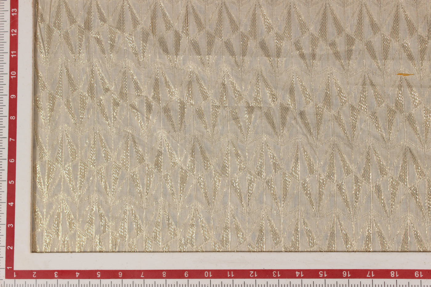 Off White & Golden Abstract Cotton Lurex Jacquard Fabric