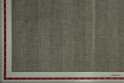 Precuts of Gray Stripes Yarn Dyed Linen Fabric