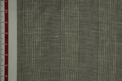 Precuts of Gray Stripes Yarn Dyed Linen Fabric