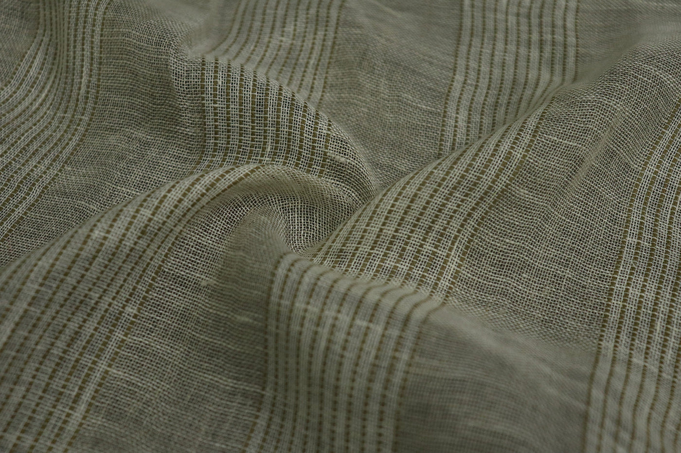 Precuts of Gray Stripes Yarn Dyed Linen Fabric