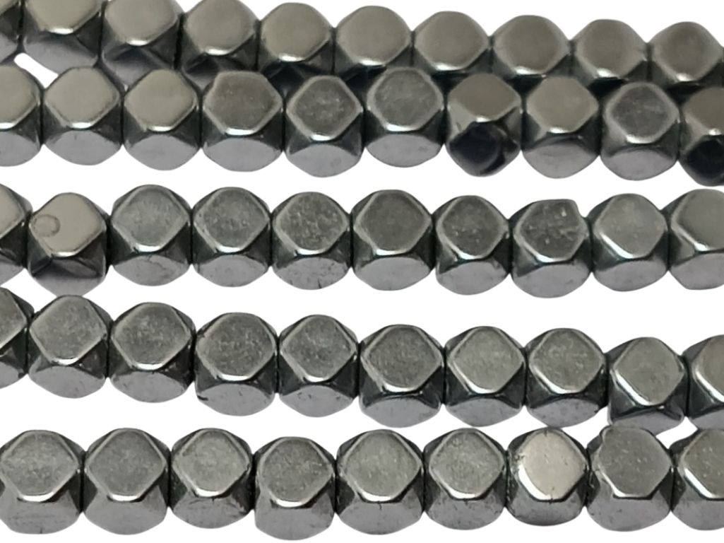 Silver Cubic Haemetite Metal Beads