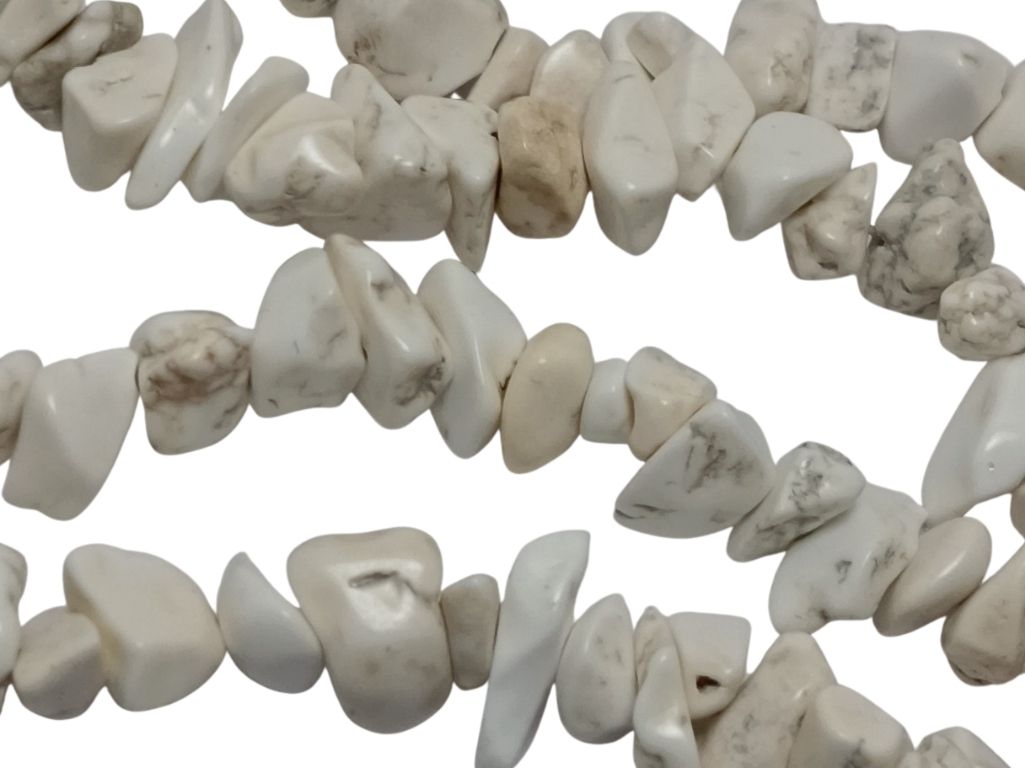 Off White Uneven Glossy Natural Stone Beads