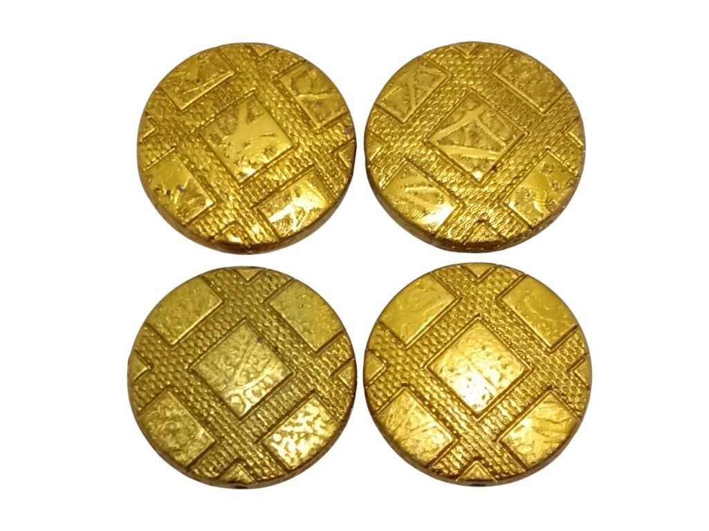 Golden Circular Zari Acrylic Beads