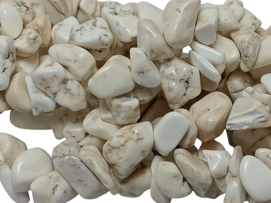 Off White Uneven Glossy Natural Stone Beads