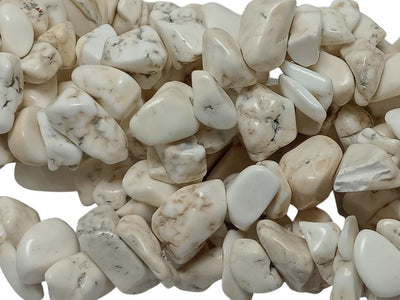 Off White Uneven Glossy Natural Stone Beads
