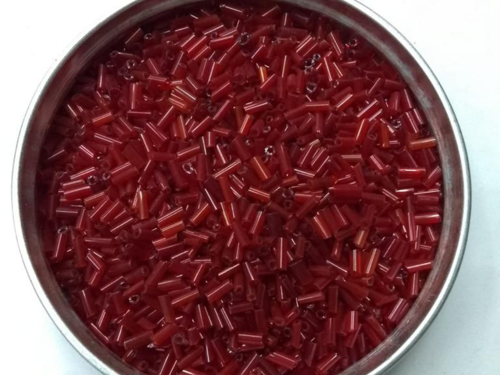 Red Transparent Pipe Glass Seed Beads- 4.5 mm (Wholesale)