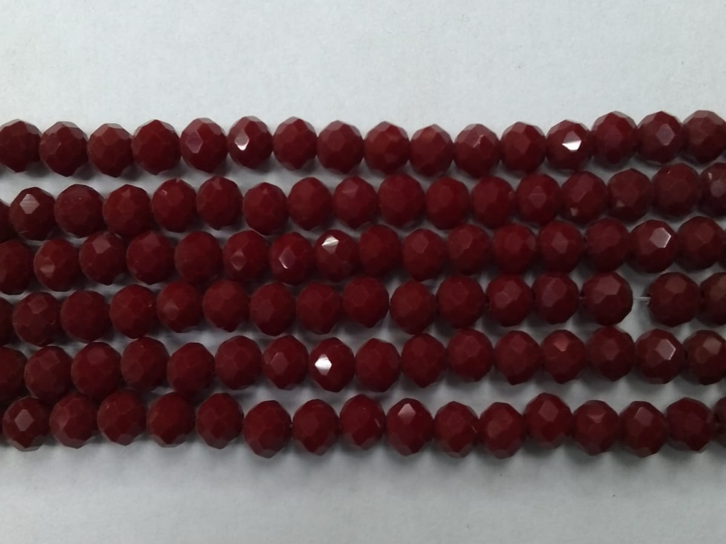 Dark Maroon Tyre Crystal Glass Beads