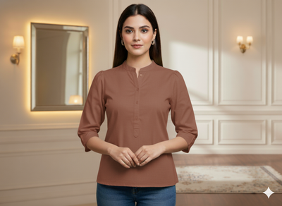 डस्टी लिलाक प्लेन ग्लेज्ड कॉटन फ़ैब्रिक