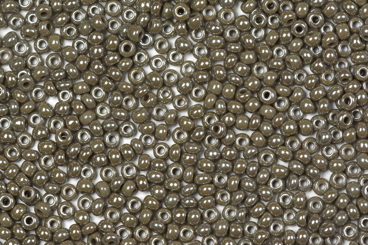 Shiny Taupe Brown Opaque Preciosa Luster Seed Beads