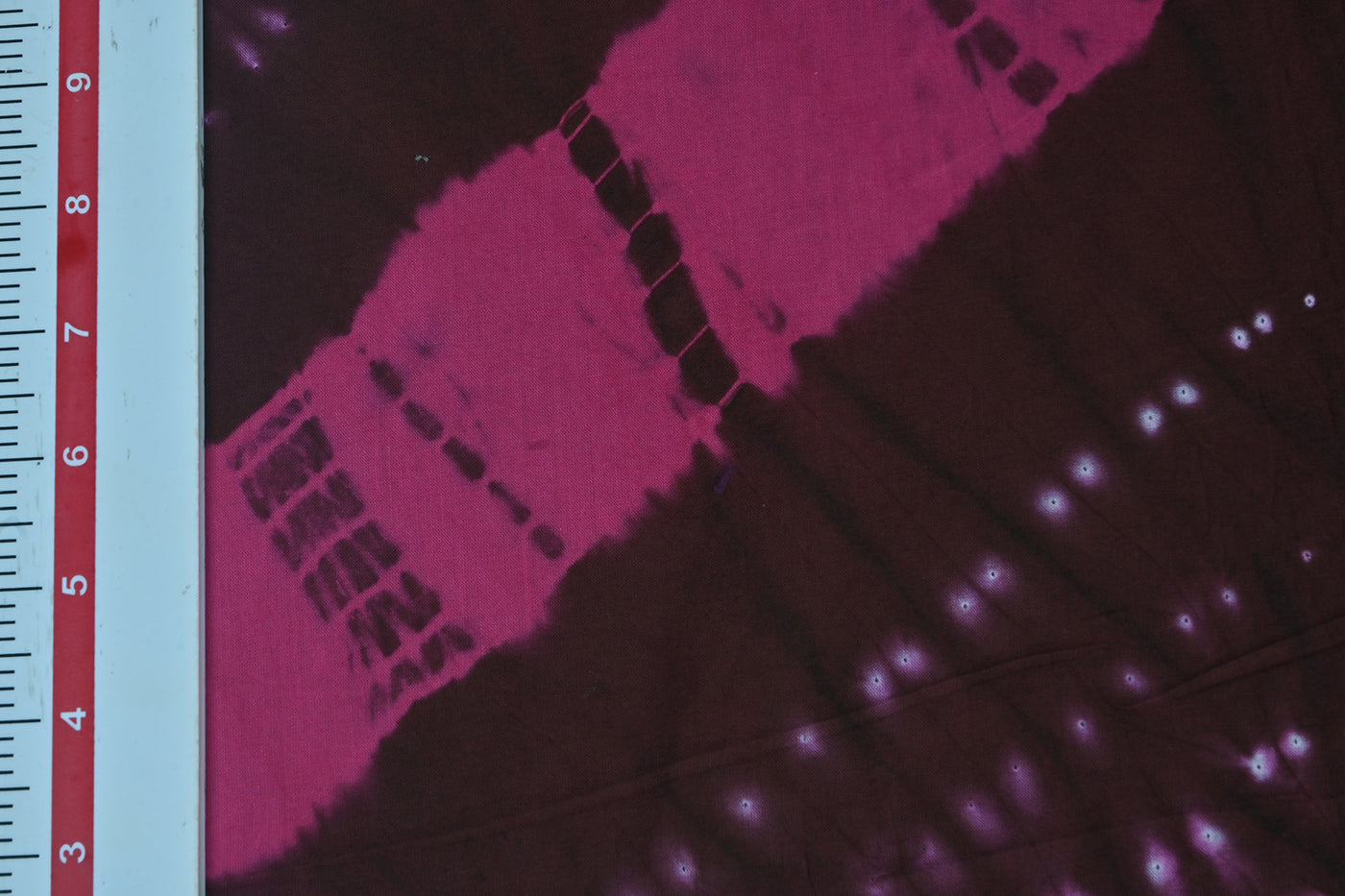 Brown & Pink Abstract Tie & Dye Cotton Fabric