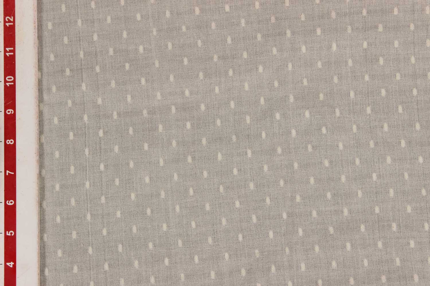 Cream Polka Dots Cotton Dobby Moss Fabric