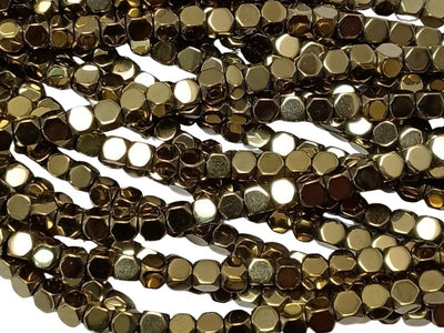 Matallic Golden Cubic Haemetite Metal Beads