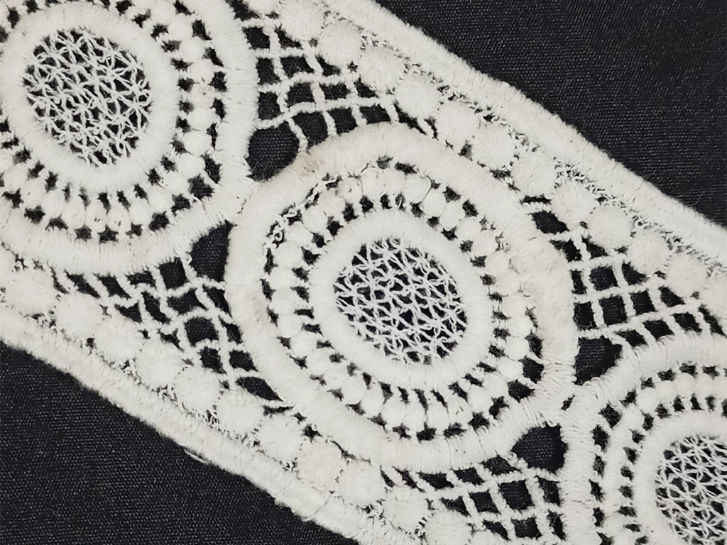 White Dyeable Greige Design LAI Cotton Crochet Laces