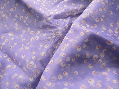 Lavender Doted Digital Printed Liquid Organza Fabric