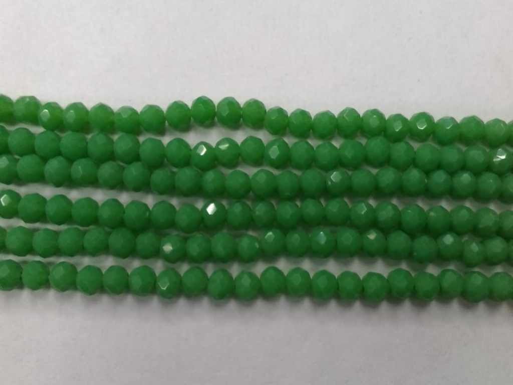 Dark Green Tyre Crystal Glass Beads