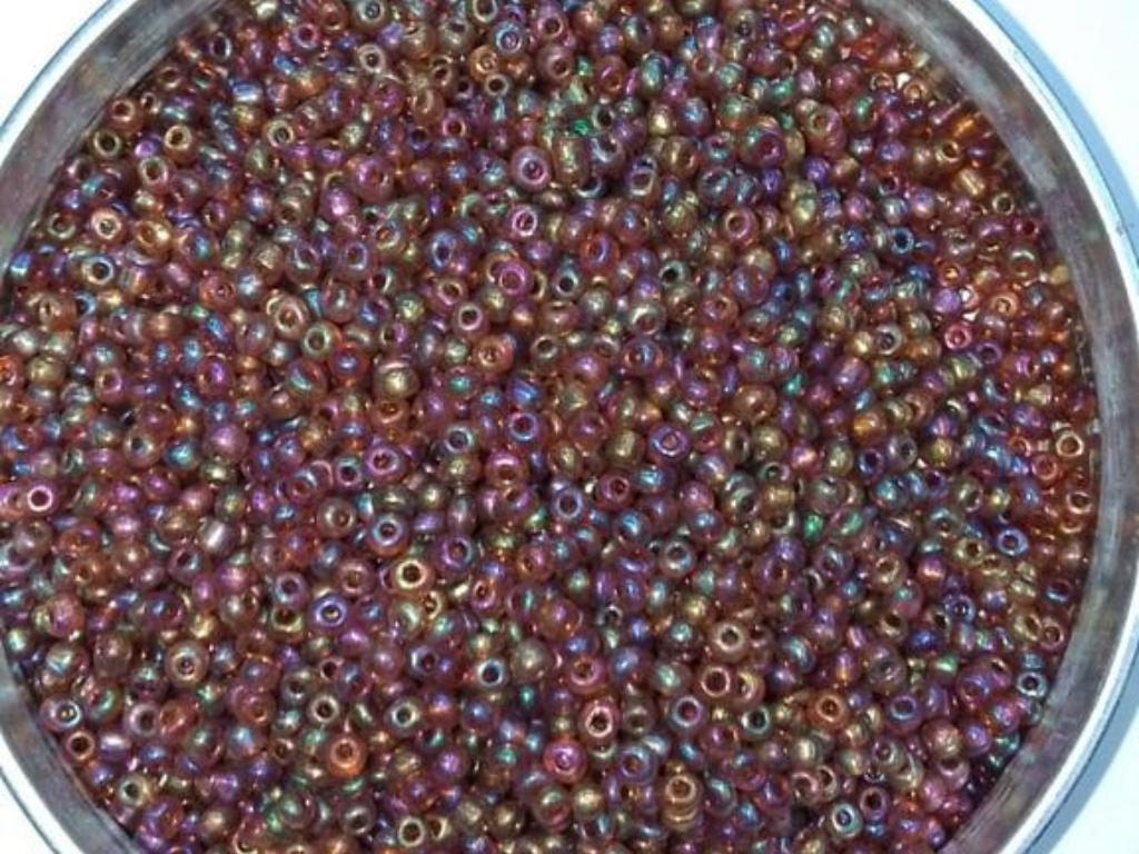 Light Pink Rainbow Round Rocaille Glass Seed Beads- 2 mm (Wholesale)