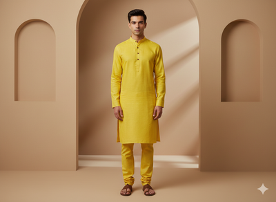 नींबू पीला सूती लिनन कपड़ा