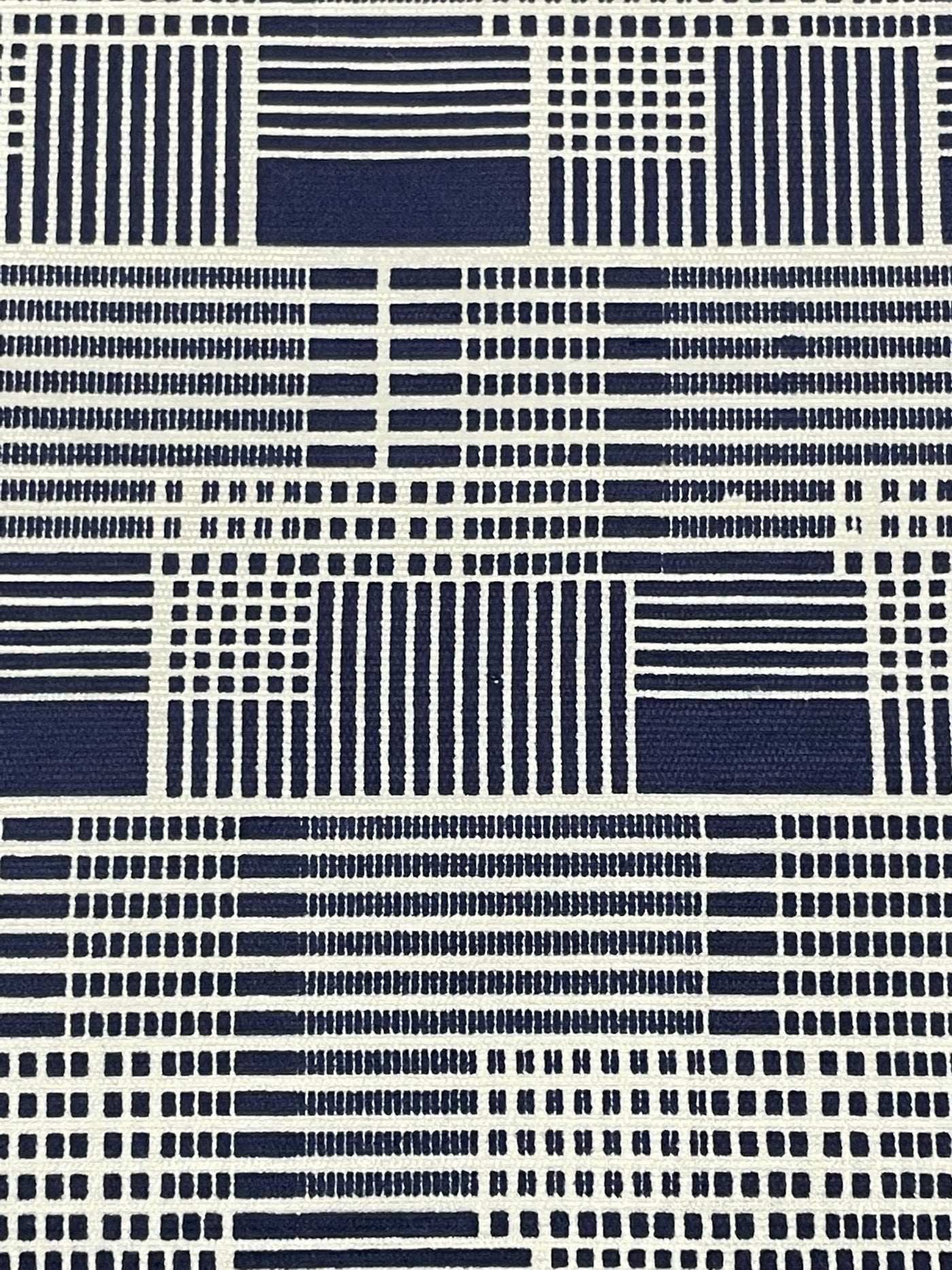 Precut of 2 Meters of Navy Blue White Wool Fabric