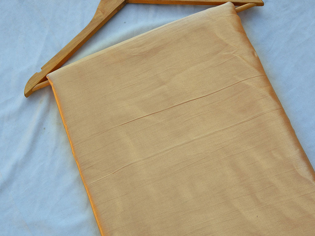 Light Gold Plain Pure Viscose Gaji Silk Fabric (Wholesale)