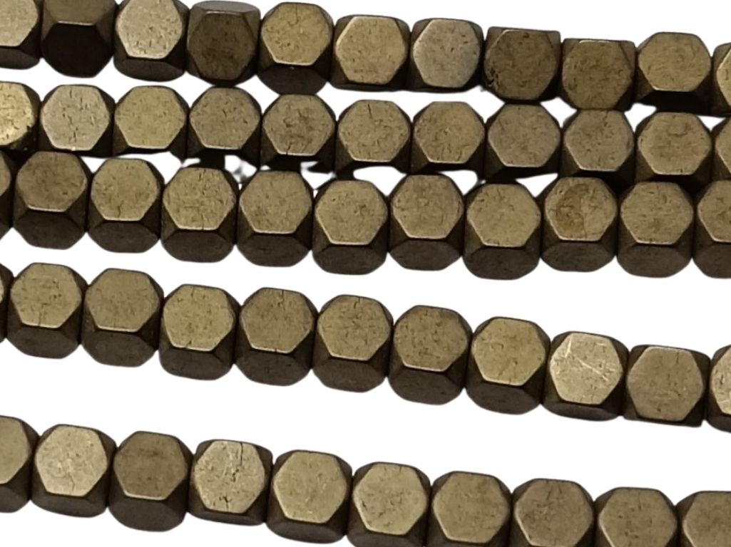 Matallic Silver Cubic Haemetite Metal Beads