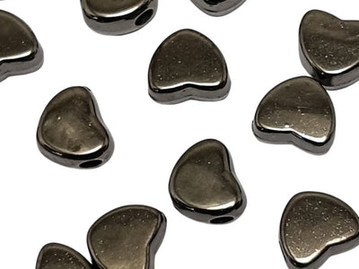 Gun Metal Heart Acrylic Beads