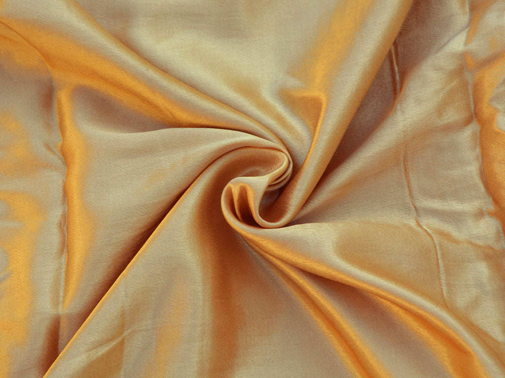 Light Gold Plain Pure Viscose Gaji Silk Fabric (Wholesale)