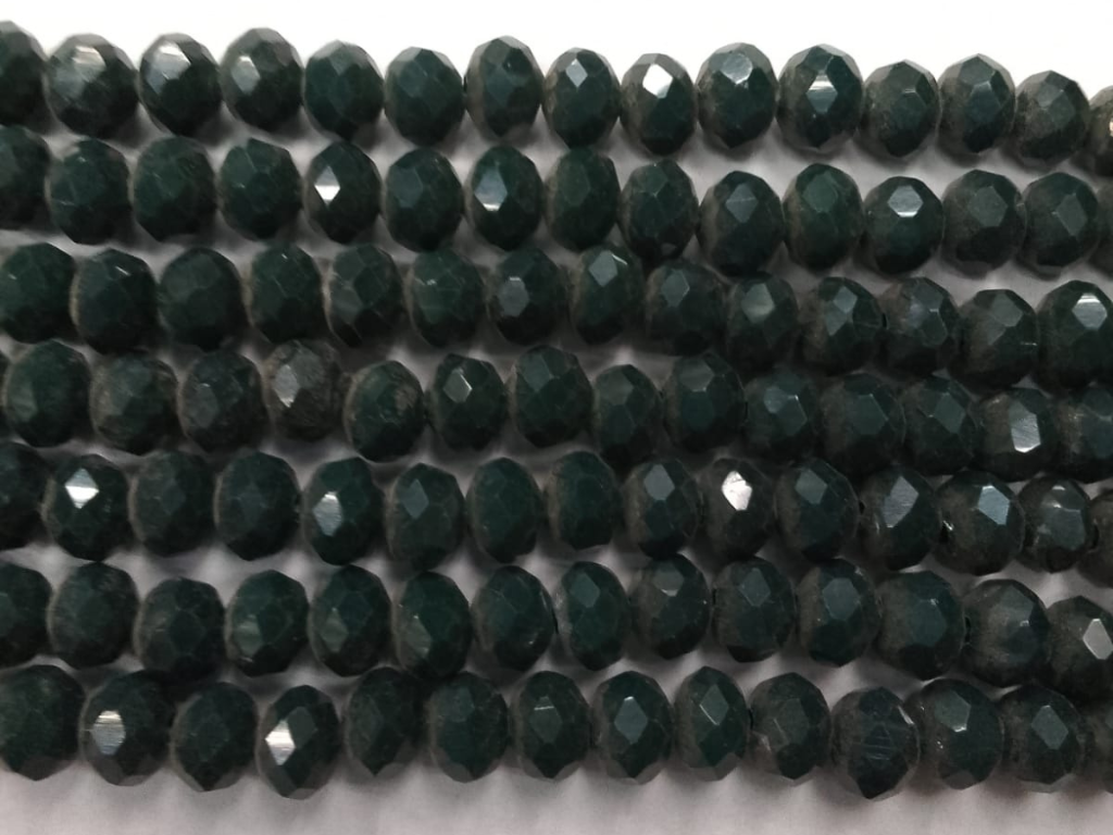 Bottle Green Tyre Crystal Glass Beads (Wholesale