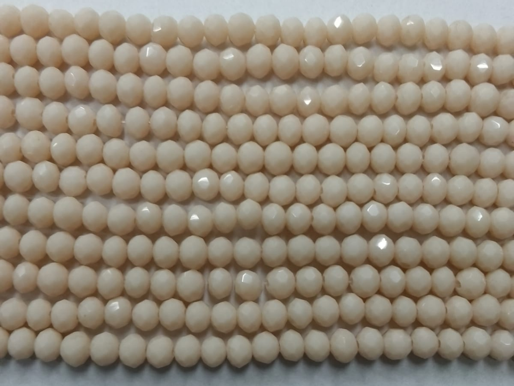 Cream Tyre Crystal Glass Beads (Wholesale