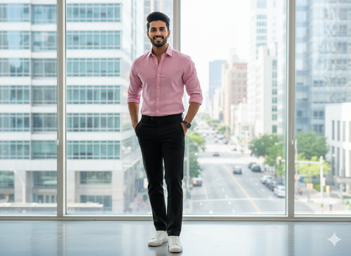 गुलाबी सादा सूती लिनन कपड़ा