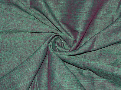 Green & Purple Plain Cotton Khadi Fabric