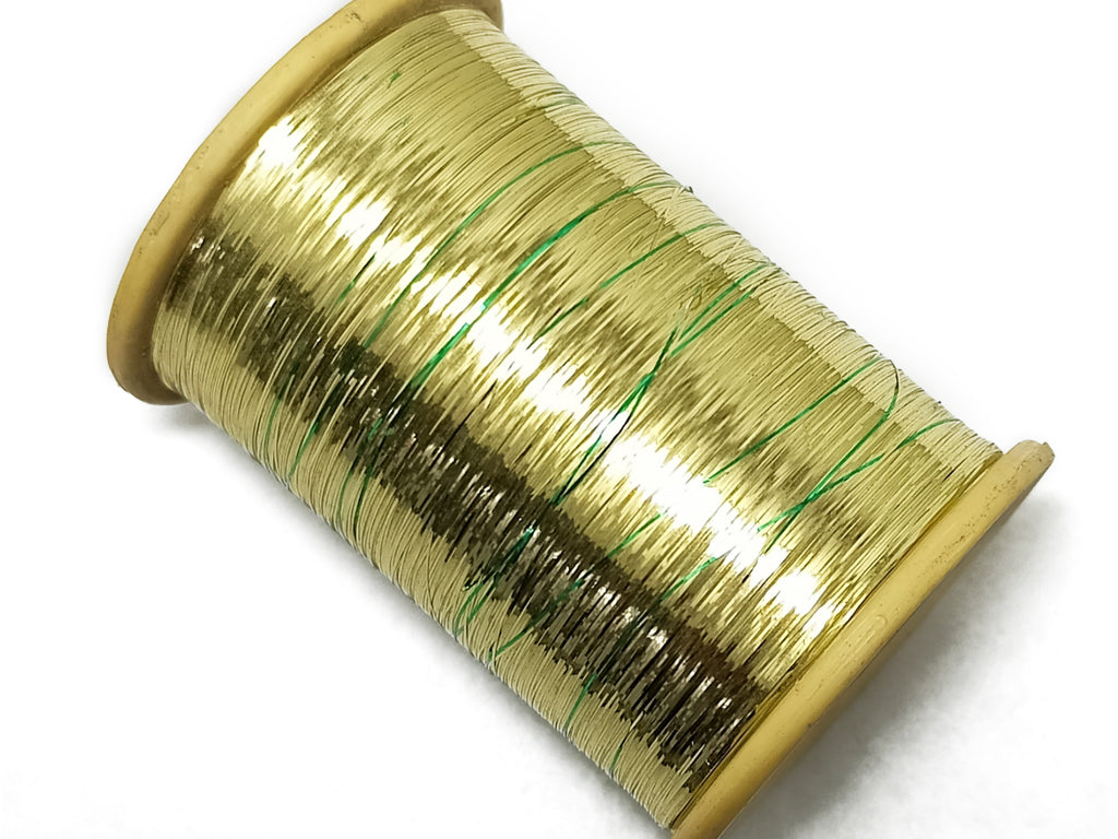 Yellow & Green Flat Metallic Yarn Badla Zari Threads (Flat Metallic Yarn)