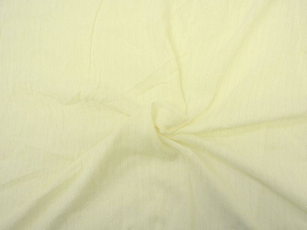 White Dyeable Crushed Lurex Rayon Crepe