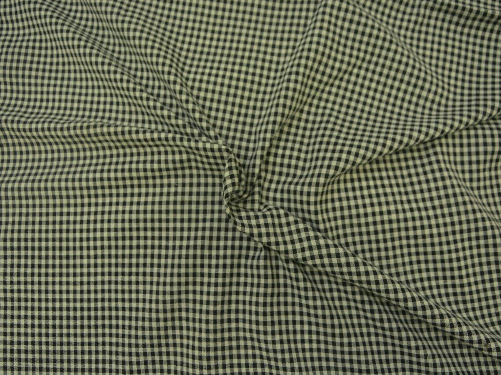 Black Checks Yarns Dyed Pure Cotton Fabric