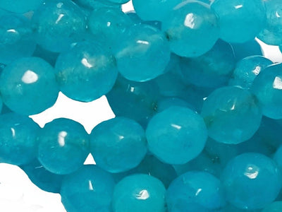 Teal Blue 8 mm Rondelle Jade Quartz Stones