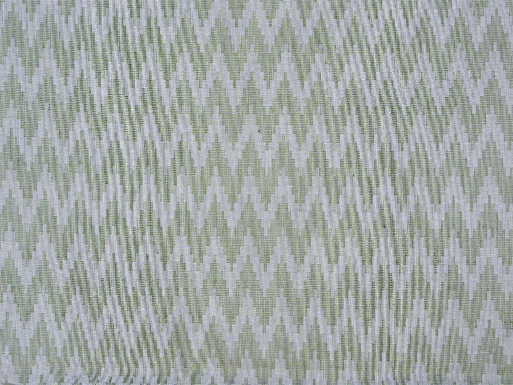 Pista Green Chevron Pattern Pure Cotton Jacquard Fabric