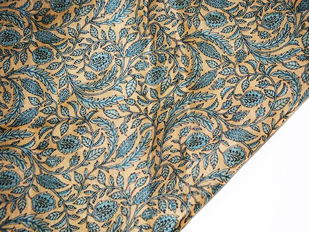 precut-1-5-metres-green-floral-satin-fabric