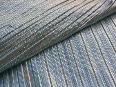 Ice Blue Plain Crushed Pleated Satin Fabric