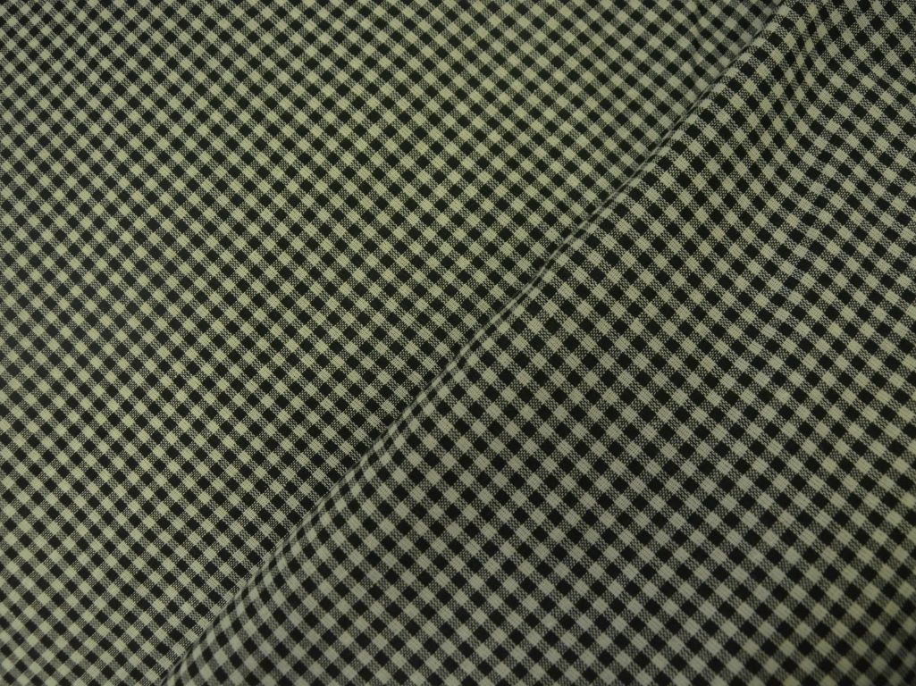 Black Checks Yarns Dyed Pure Cotton Fabric