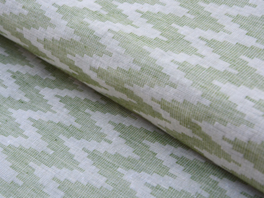 Pista Green Chevron Pattern Pure Cotton Jacquard Fabric