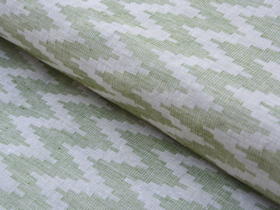 Pista Green Chevron Pattern Pure Cotton Jacquard Fabric