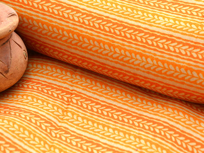 Mustard Yellow Stripes Soft Cotton Muslin Fabric