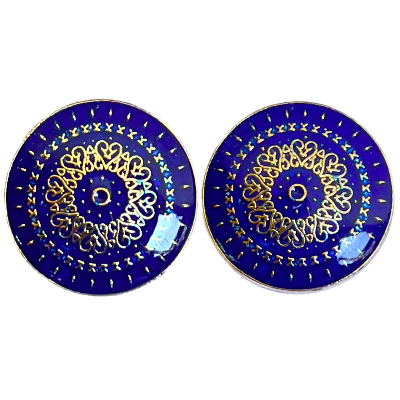 Blue and Golden Designer Metal Buttons