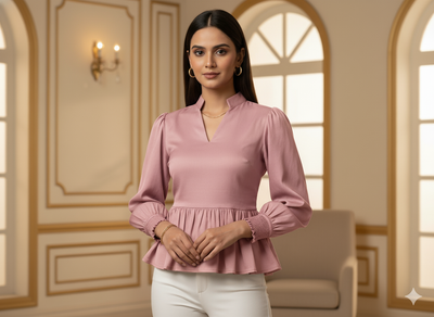 Pastel Mauve Pink Plain Malai Satin Fabric