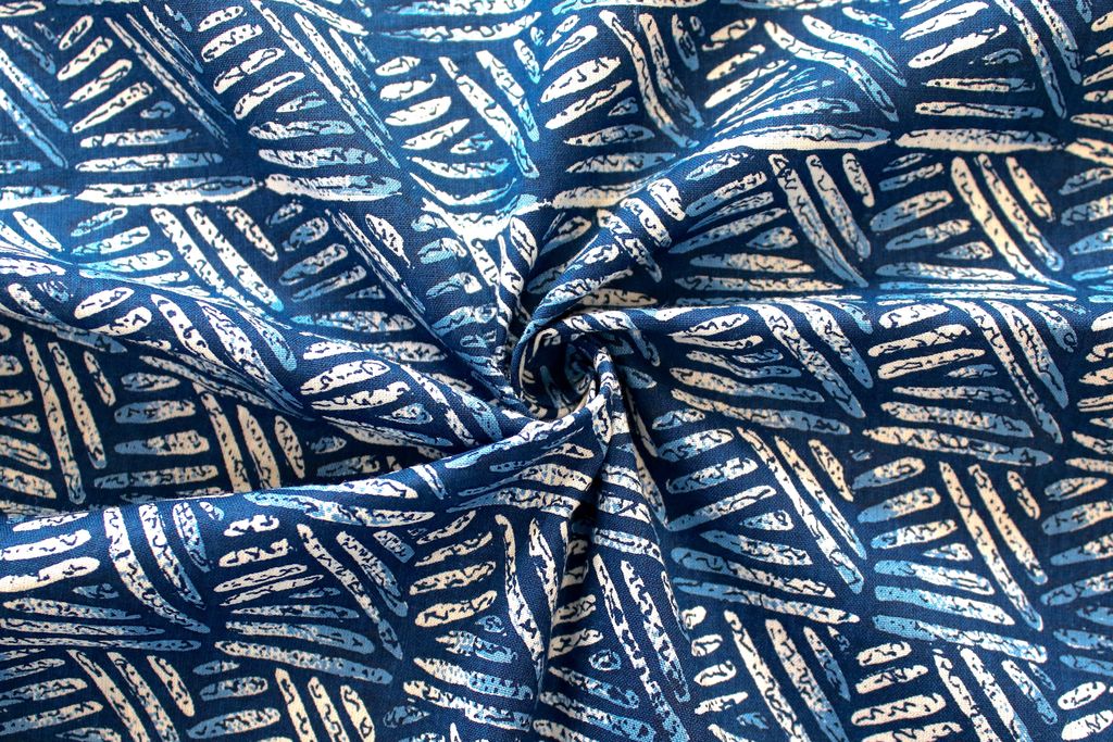 Blue Abstract Printed Pure Cotton Fabric