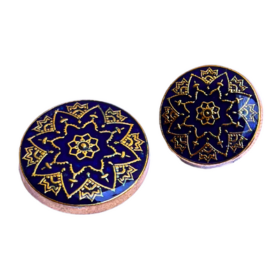 Blue and Golden Designer Metal Buttons